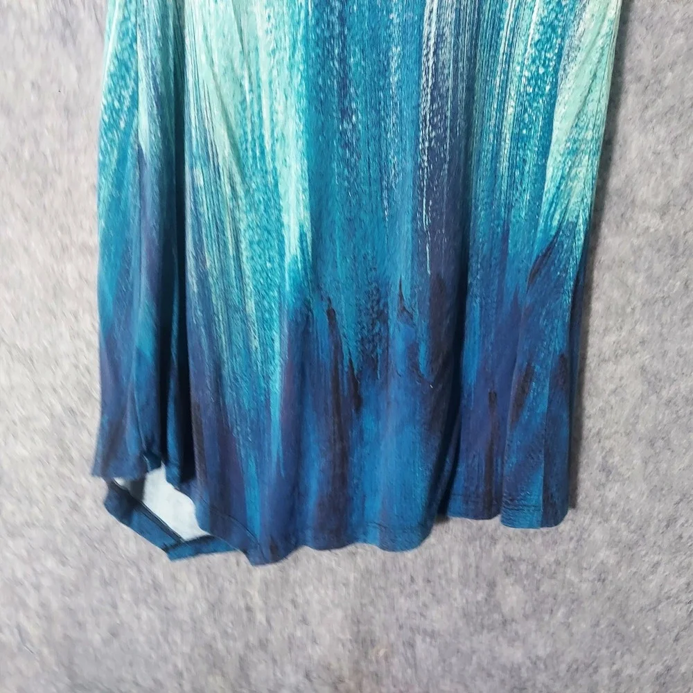 Soma Live Lounge Wear Sleep Dress XS Sleeveless Comfy‎ Asymmetric Hem Ombre Blue